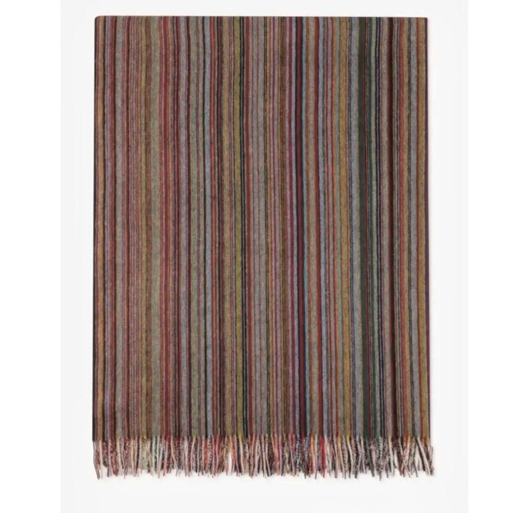 Vintage Paul Smith 100% Virgin Wool Striped Throw Blanket 61x47 Made in Germany
